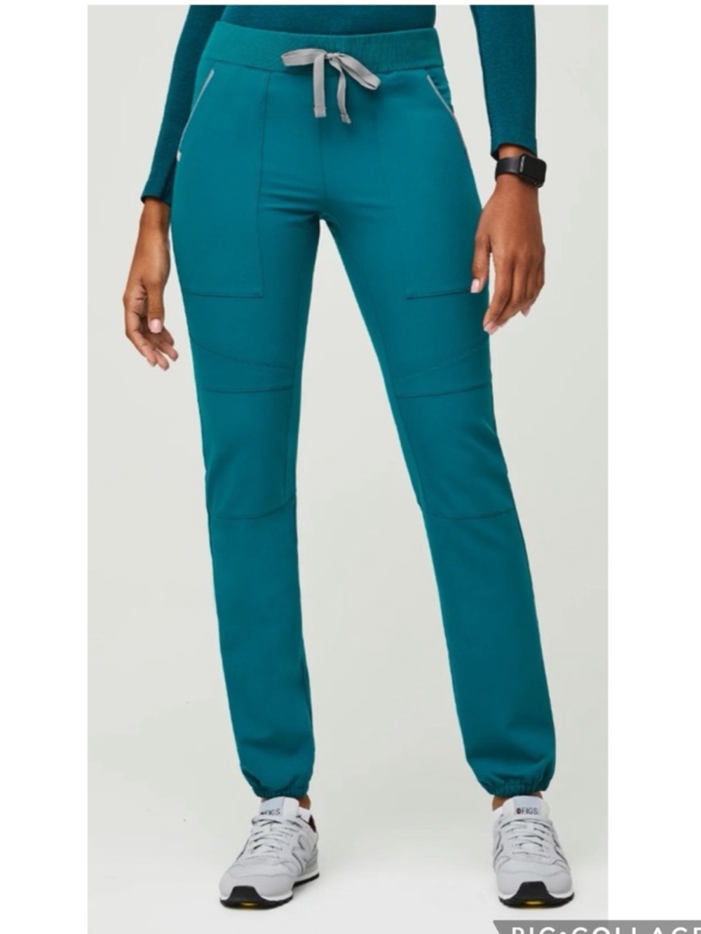 EUC Figs Women’s LE Venice Drawstring Slim Jogger Pants in Pacific Blue